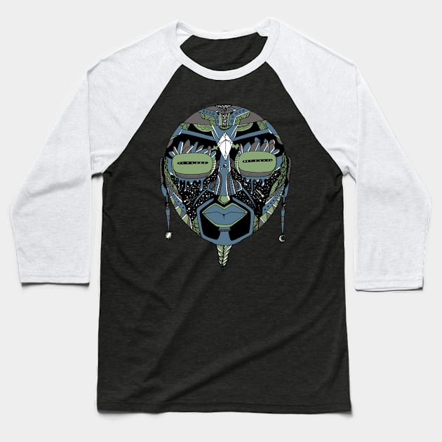 Mellow Cool African Mask 2 Baseball T-Shirt by kenallouis